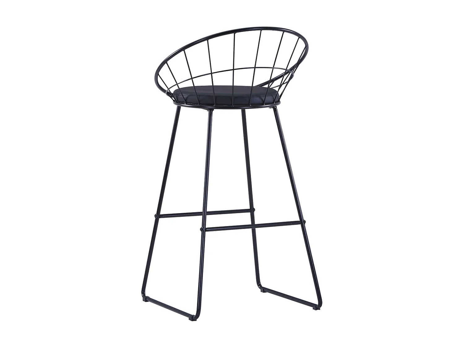 Chaises de bar lot de 2 noir similicuir