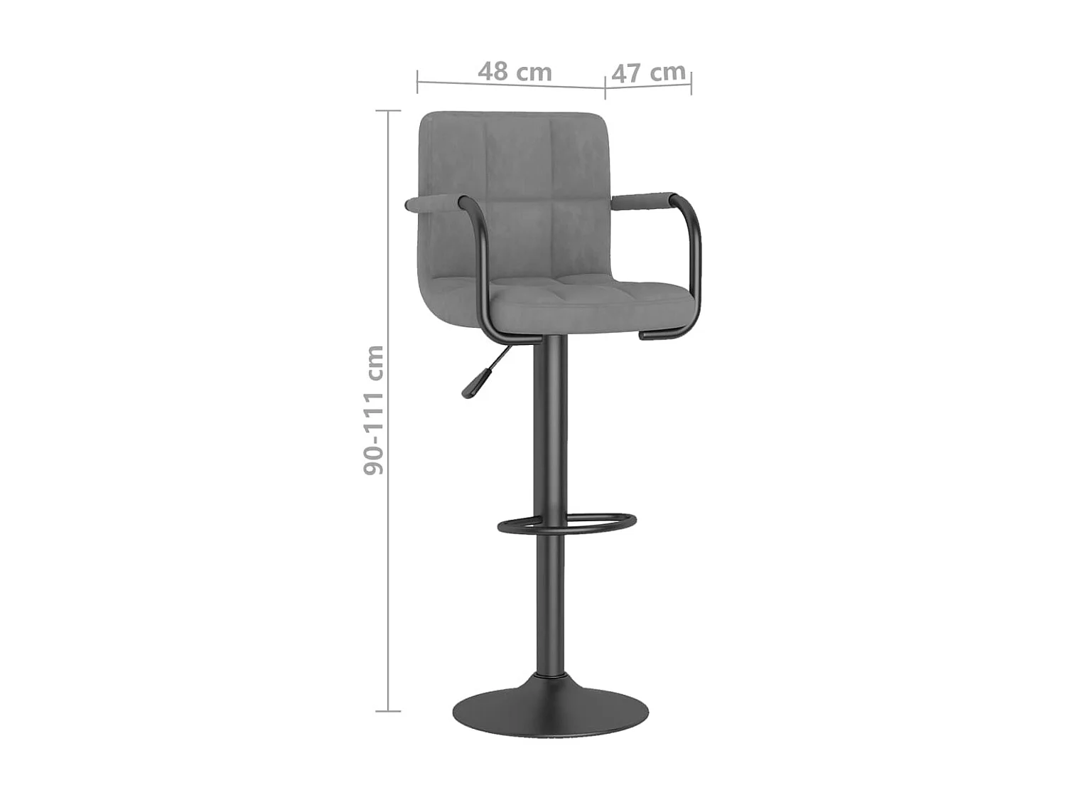 Barhocker 2 Stk. Hellgrau Samt