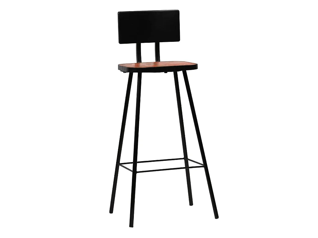 Tabourets de bar lot de 4 bois massif de récupération
