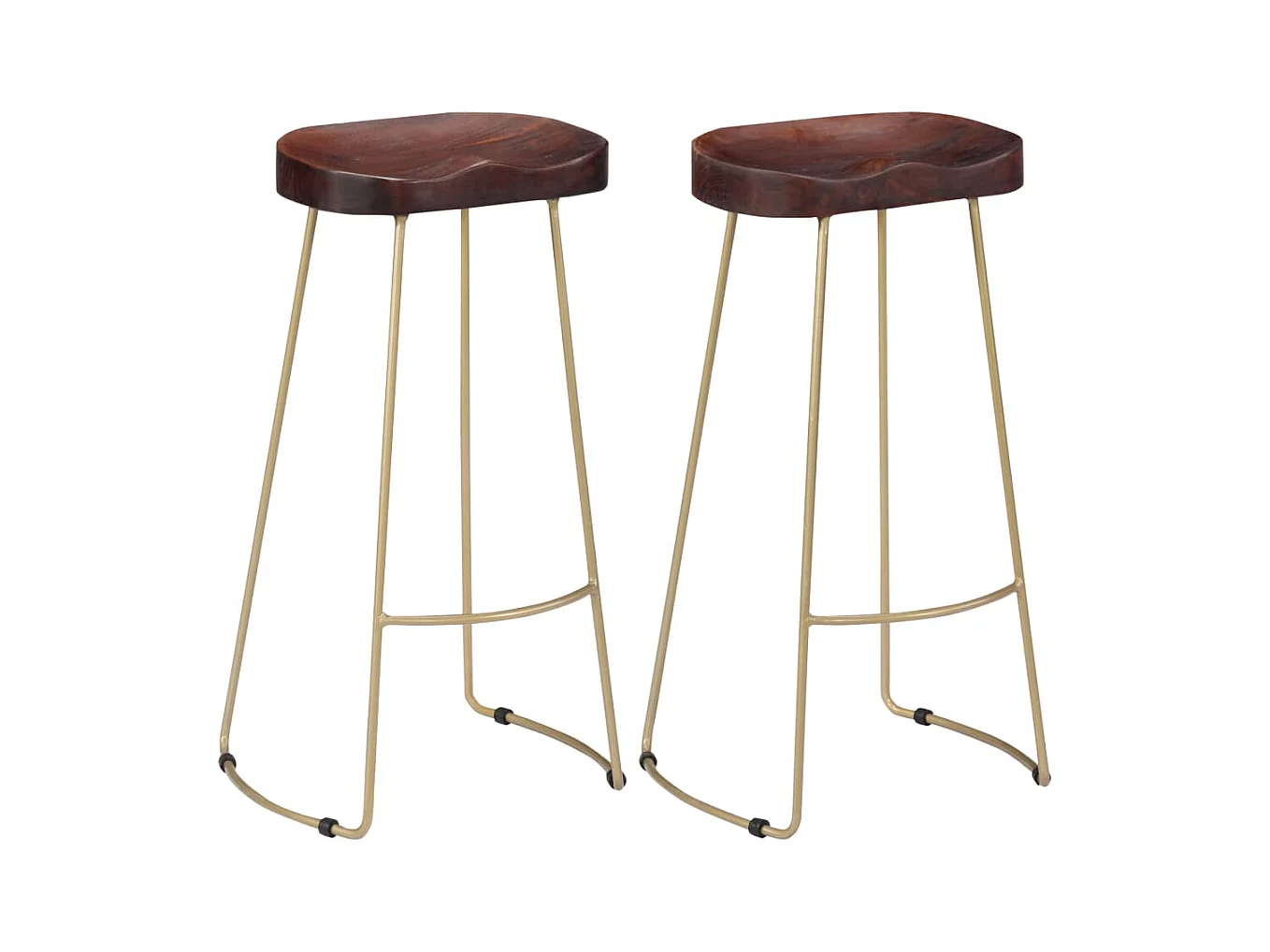 Tabourets de bar Gavin lot de 2 bois de manguier massif