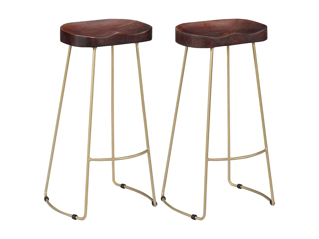 Tabourets de bar Gavin lot de 2 bois de manguier massif