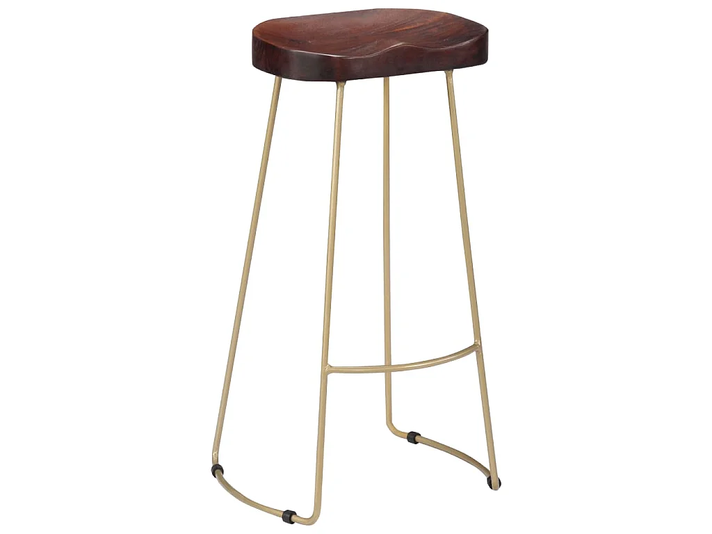Tabourets de bar Gavin lot de 2 bois de manguier massif