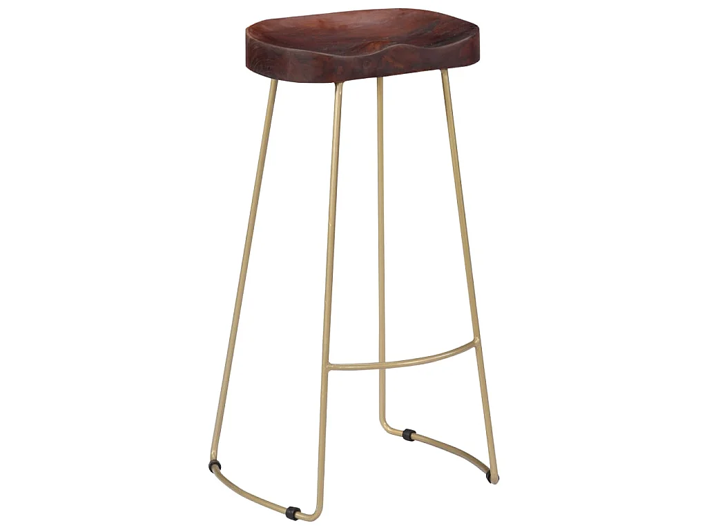 Tabourets de bar Gavin lot de 2 bois de manguier massif