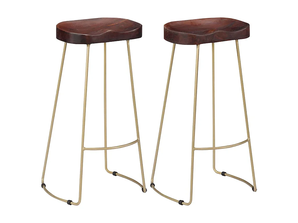 Tabourets de bar Gavin lot de 2 bois de manguier massif