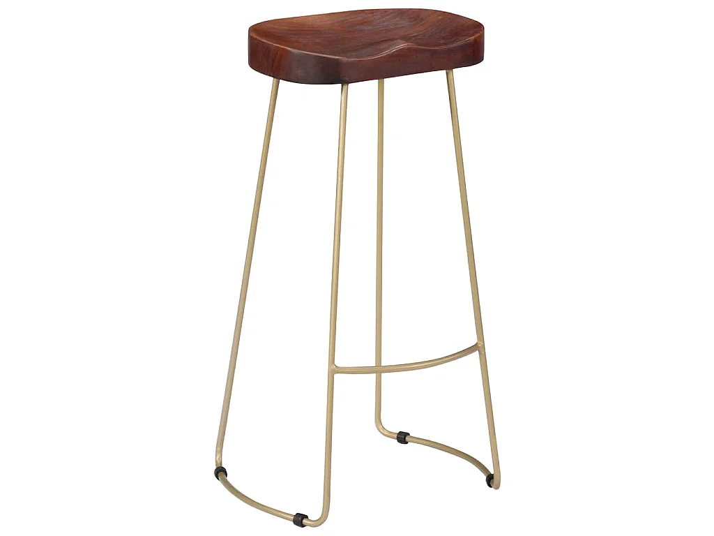 Tabourets de bar Gavin lot de 2 bois de manguier massif
