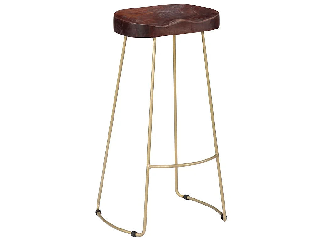 Tabourets de bar Gavin lot de 2 bois de manguier massif