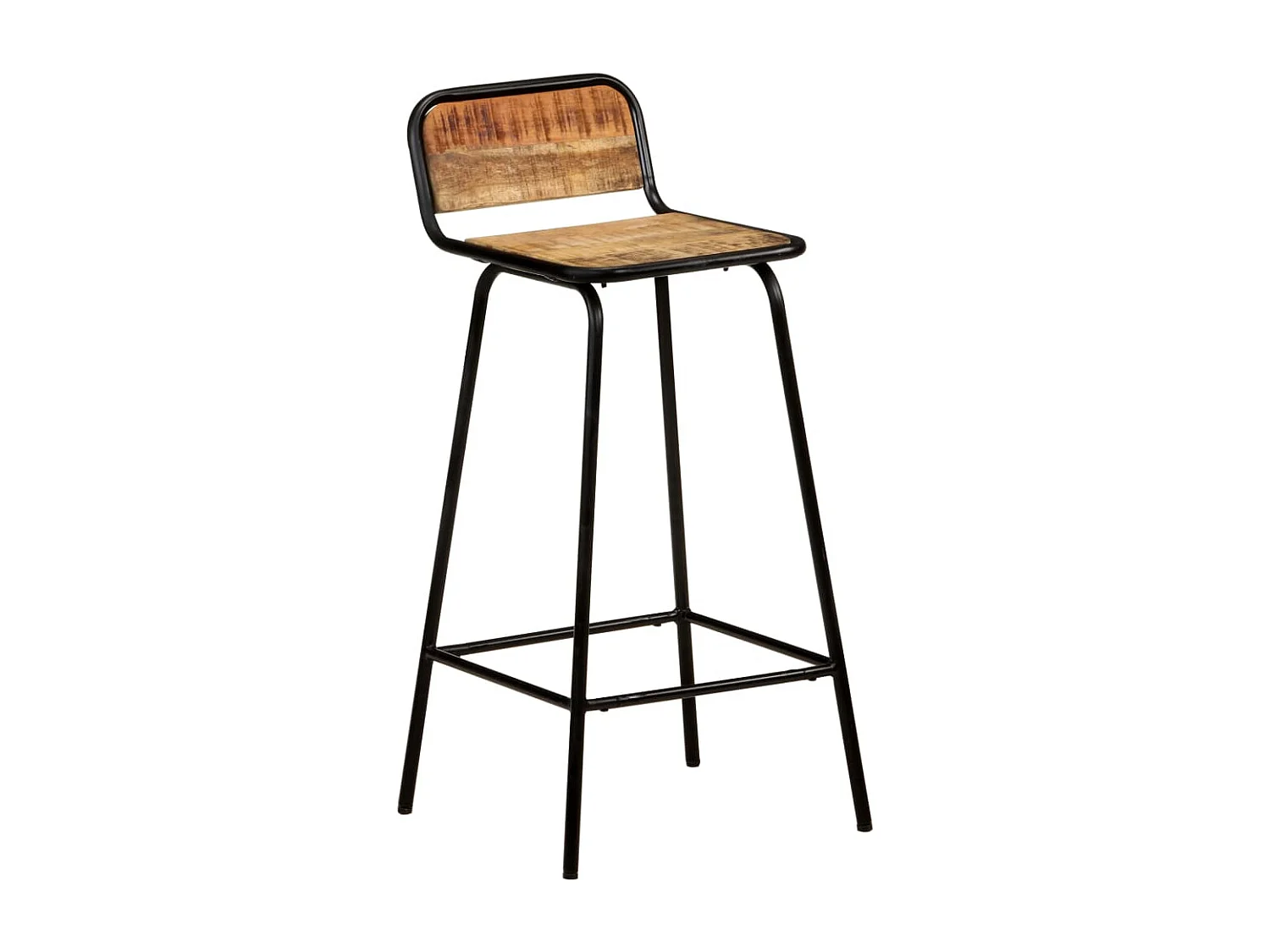 Barstoelen 2 st massief mangohout