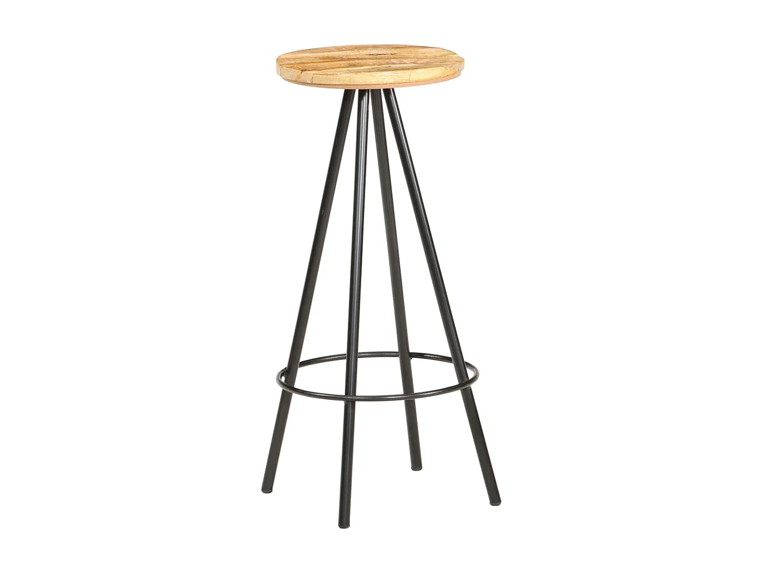 Tabourets de bar lot de 4 bois de manguier brut