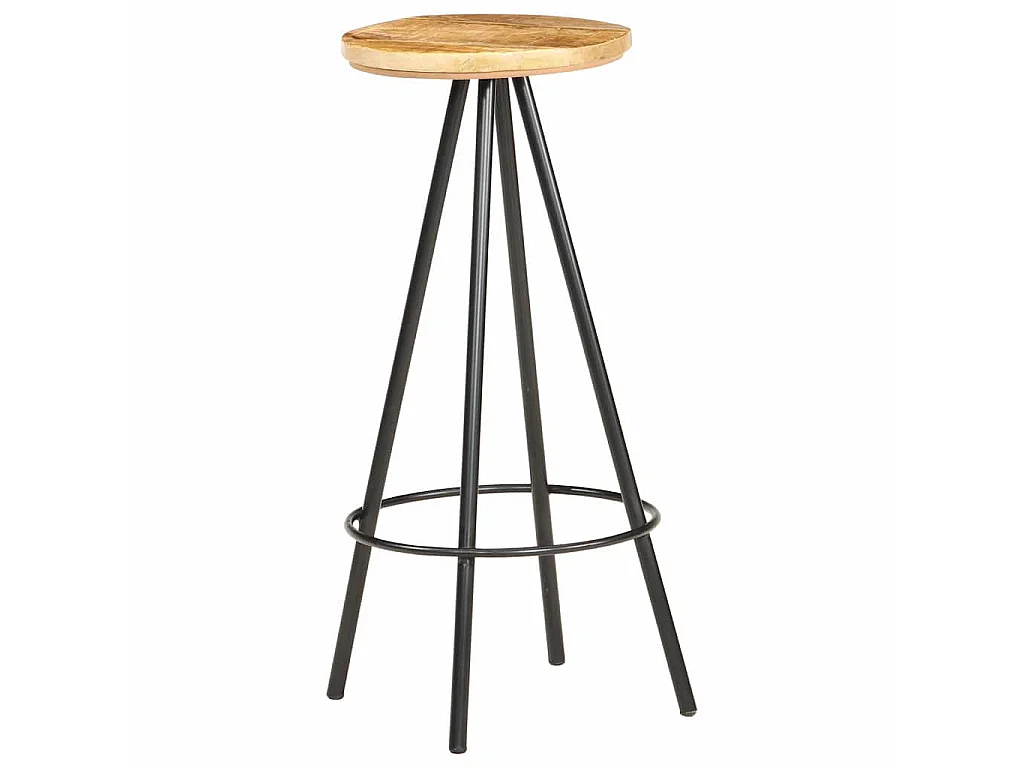 Tabourets de bar lot de 4 bois de manguier brut