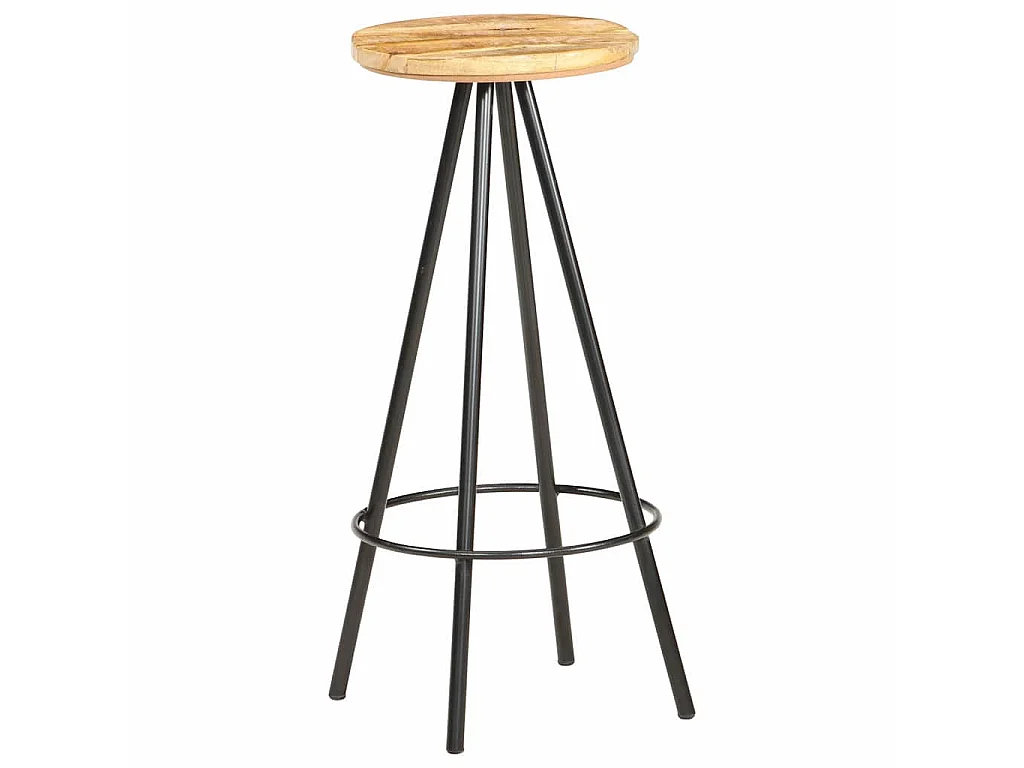 Tabourets de bar lot de 4 bois de manguier brut