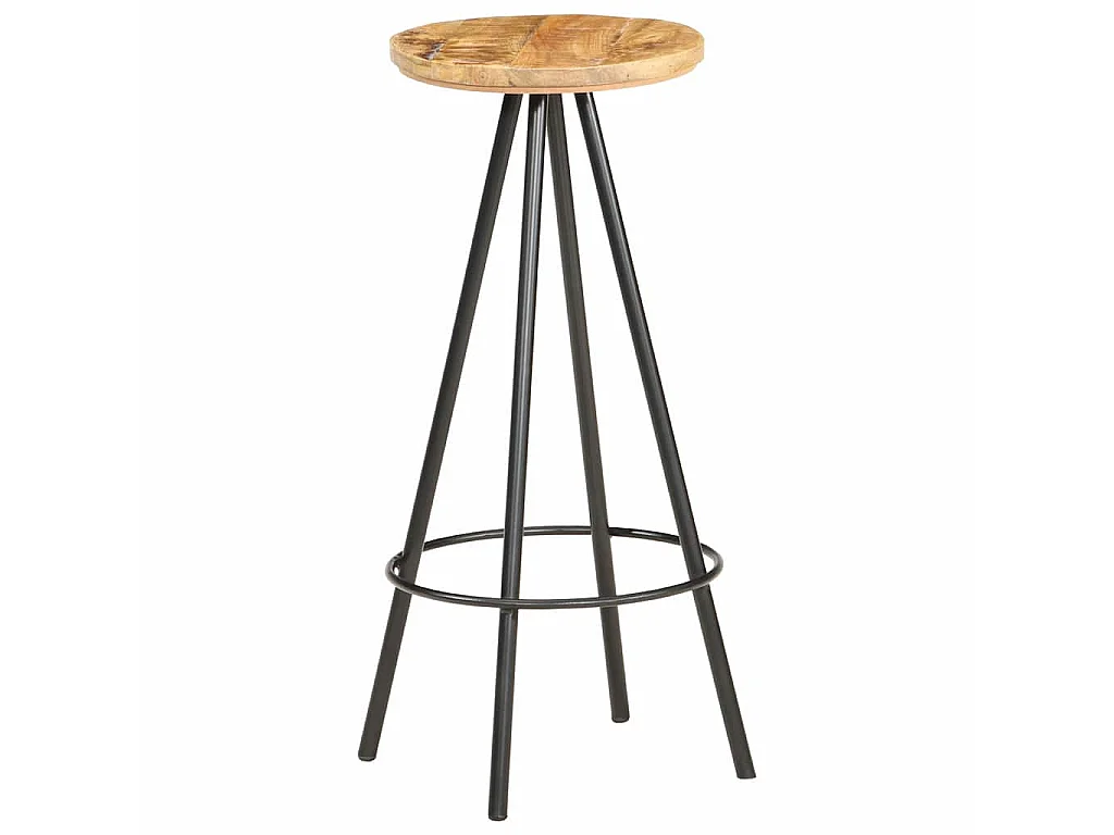 Tabourets de bar lot de 4 bois de manguier brut