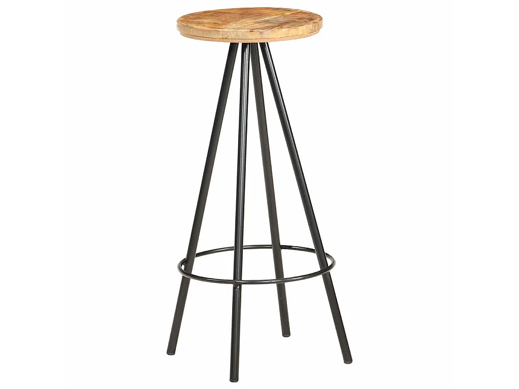 Tabourets de bar lot de 4 bois de manguier brut