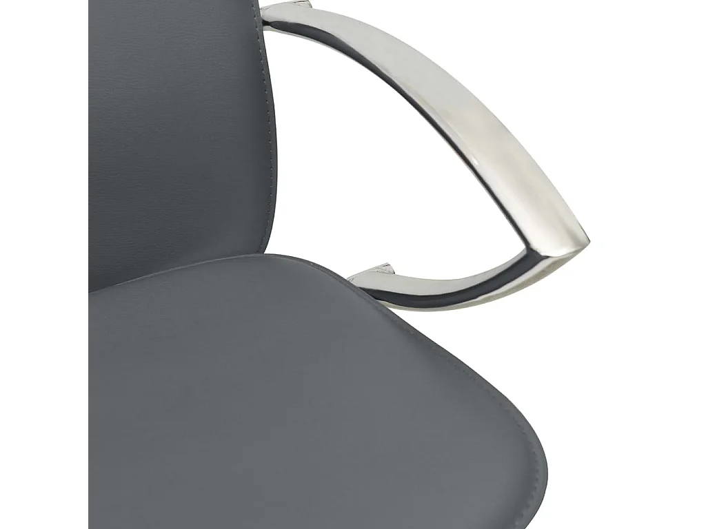 Barkrukken 2 st kunstleer grijs