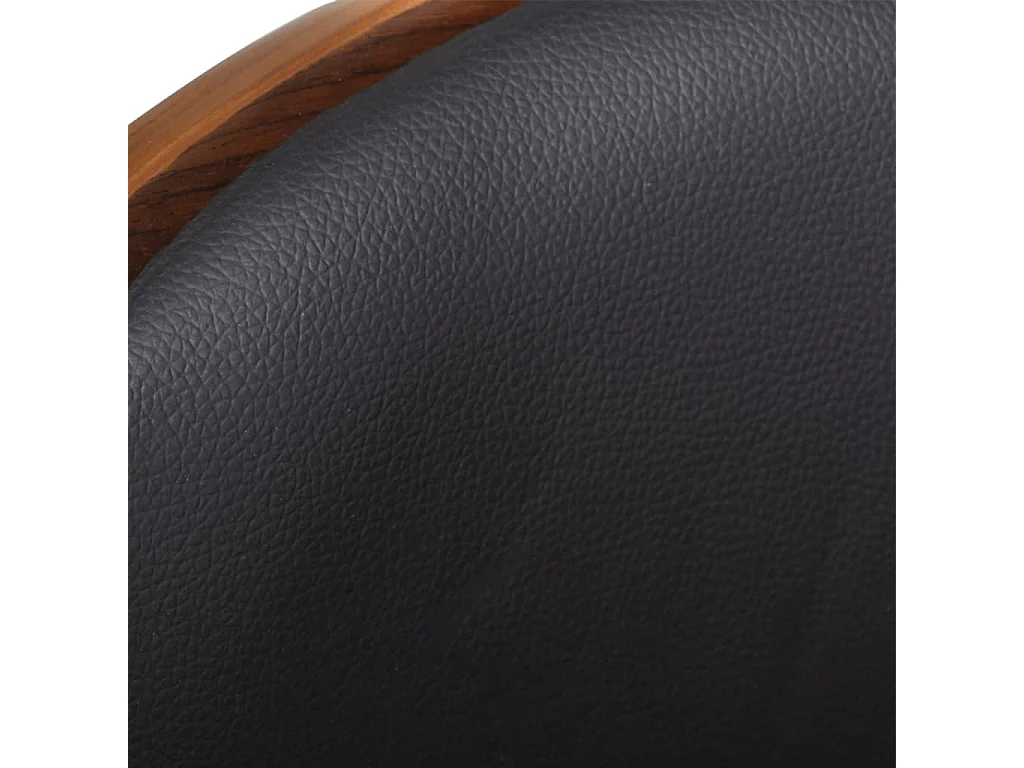 Tabourets de bar lot de 2 noir bois courbé et similicuir