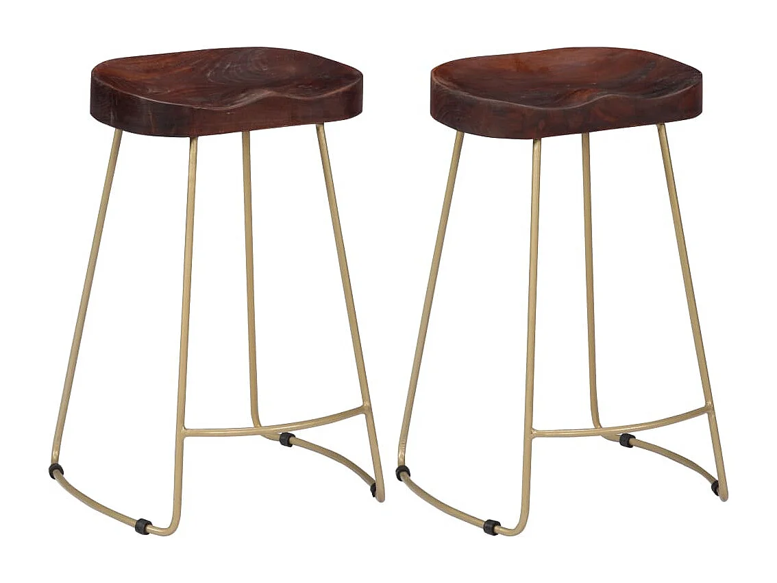 Tabourets de bar Gavin lot de 2 bois de manguier massif
