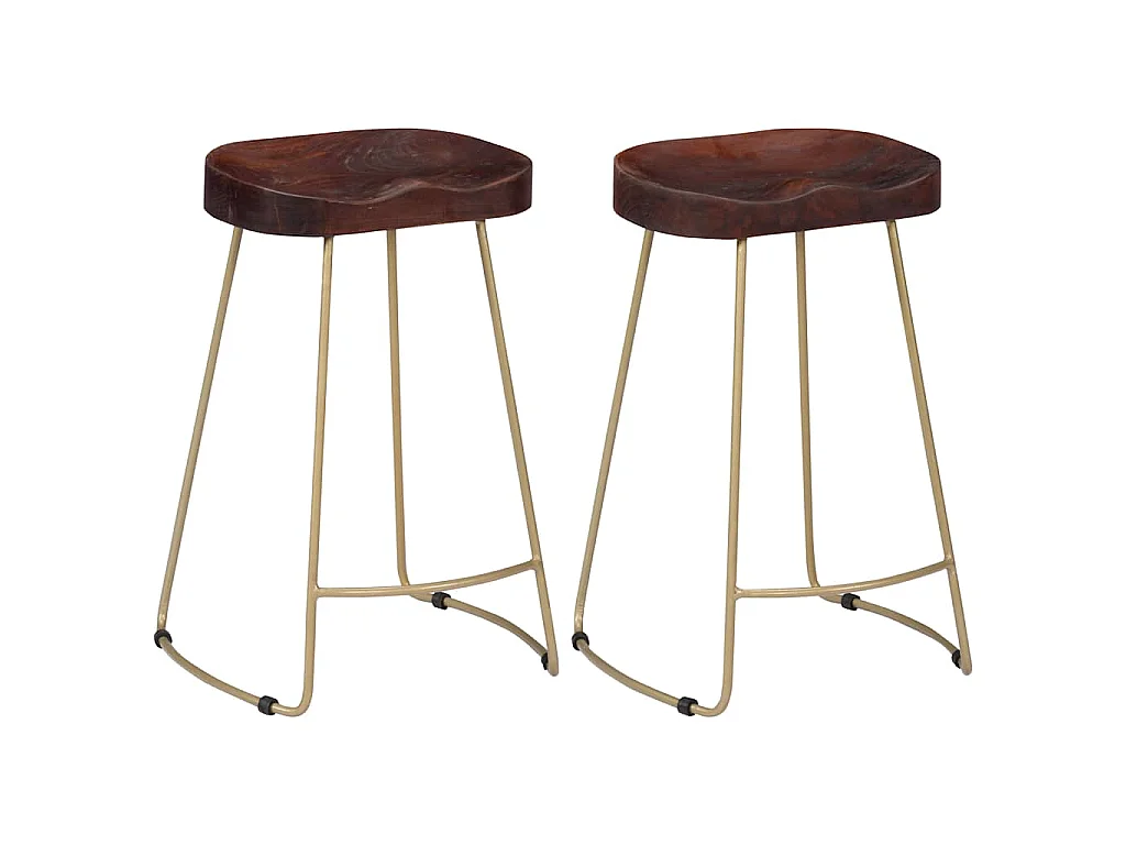 Tabourets de bar Gavin lot de 2 bois de manguier massif