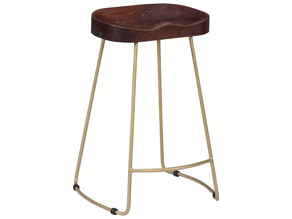 Tabourets de bar Gavin lot de 2 bois de manguier massif