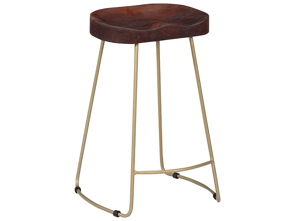 Tabourets de bar Gavin lot de 2 bois de manguier massif