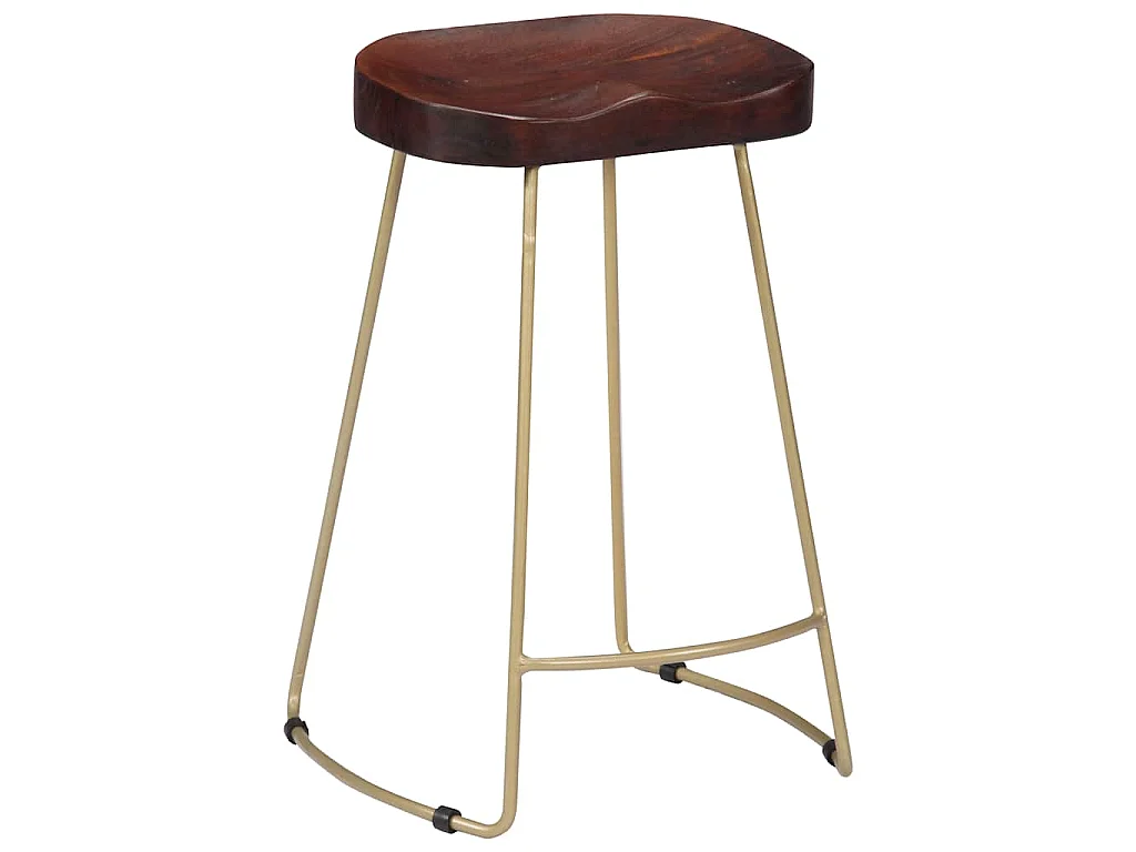 Tabourets de bar Gavin lot de 2 bois de manguier massif