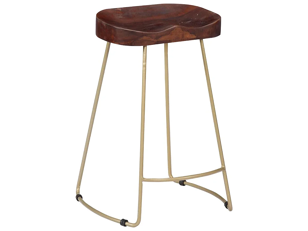 Tabourets de bar Gavin lot de 2 bois de manguier massif