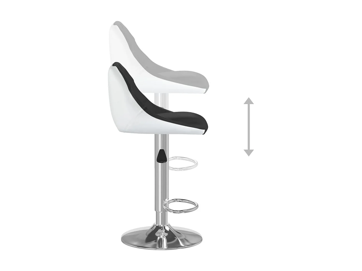 Barhocker 2 Stk. Schwarz und Weiß Kunstleder