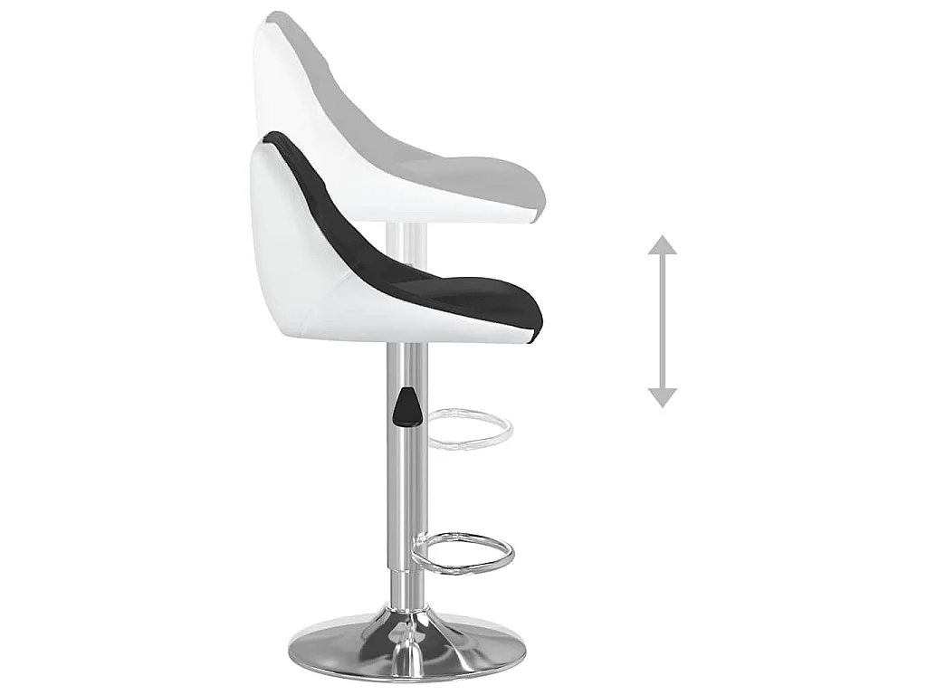 Tabourets de bar lot de 2 noir et blanc similicuir