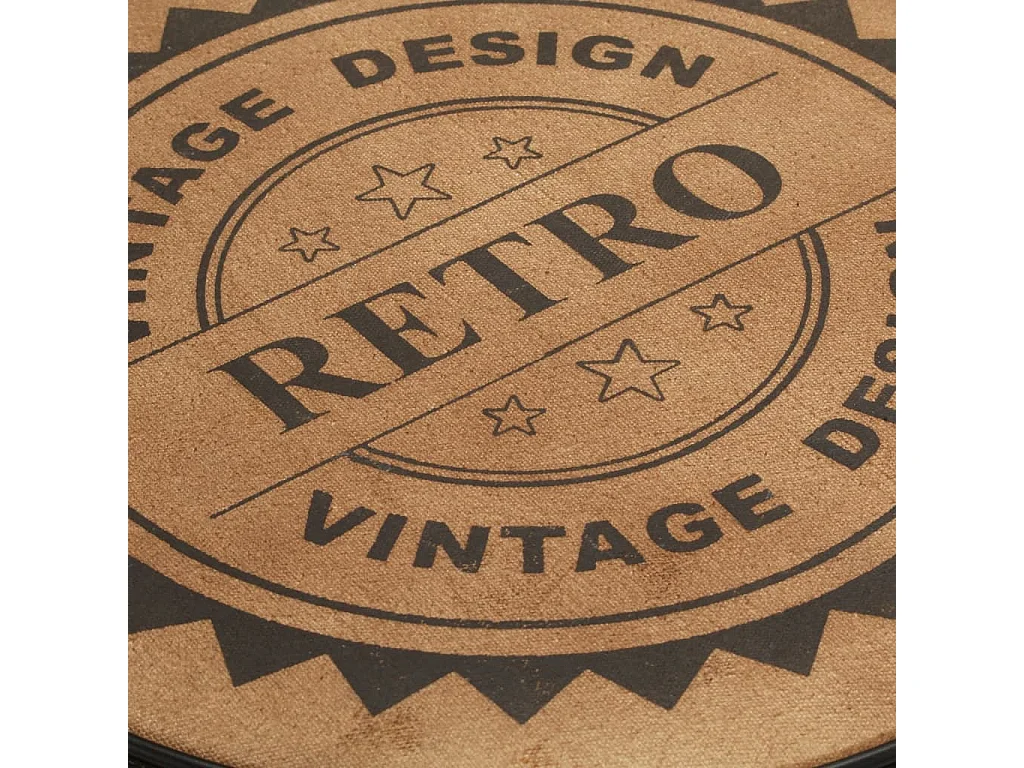 Tabouret de bar imprimé en toile lot de 2 cuir chèvre véritable