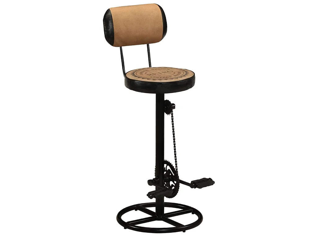 Barhocker mit Canvas-Aufdruck 2 Stk. Braun Schwarz Ziegenleder