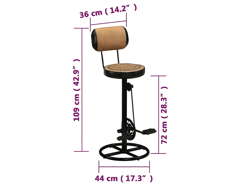 Barhocker mit Canvas-Aufdruck 2 Stk. Braun Schwarz Ziegenleder