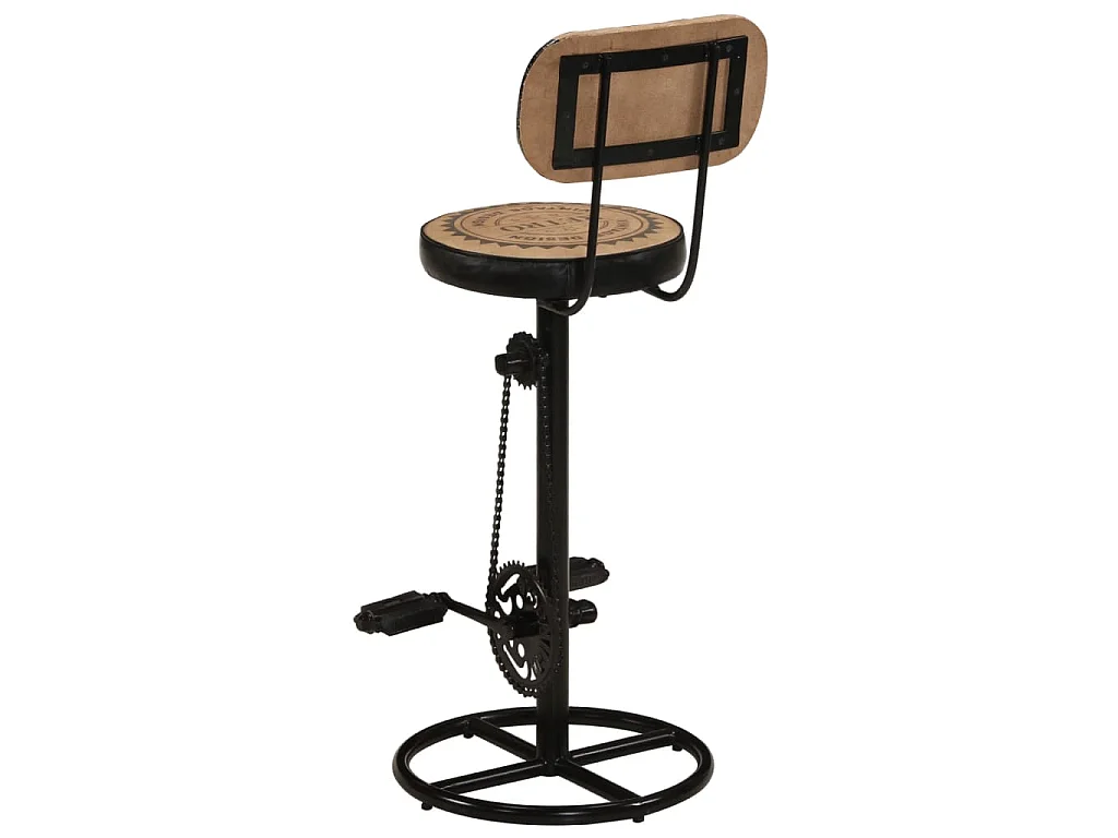 Barhocker mit Canvas-Aufdruck 2 Stk. Braun Schwarz Ziegenleder