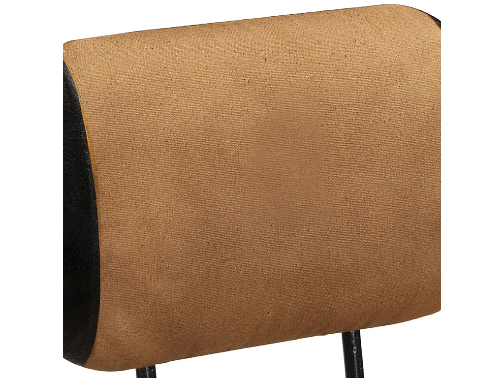 Barhocker mit Canvas-Aufdruck 2 Stk. Braun Schwarz Ziegenleder