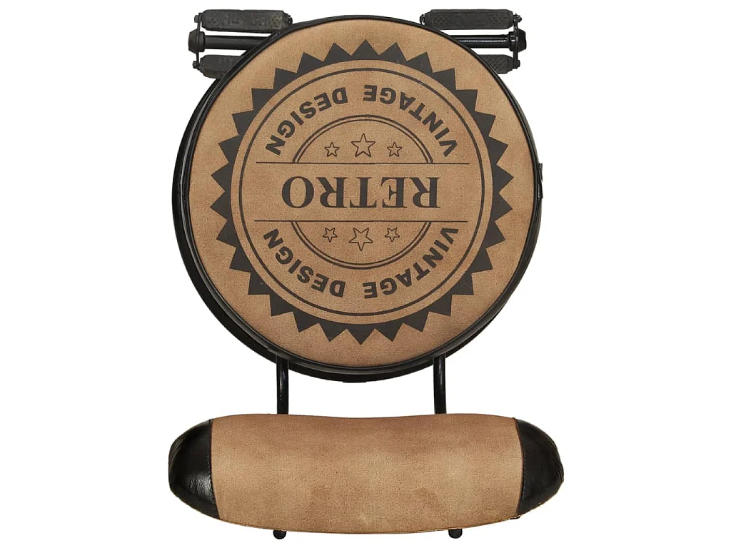 Barhocker mit Canvas-Aufdruck 2 Stk. Braun Schwarz Ziegenleder
