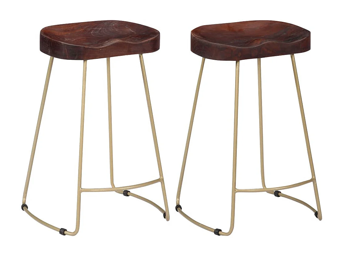 Sgabelli da Bar Gavin 2 pz Legno Massello di Mango