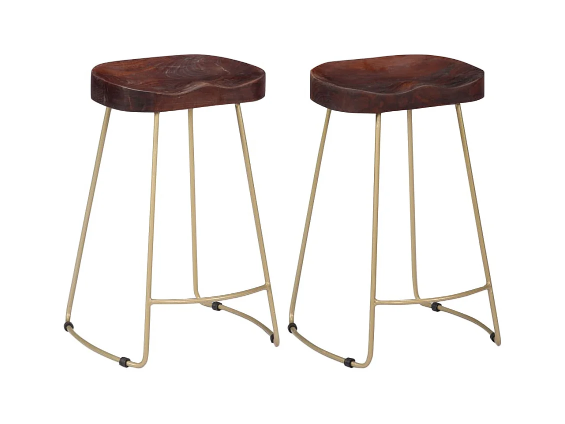 Tabourets de bar Gavin lot de 2 bois de manguier massif