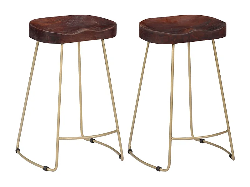 Gavin Barhocker 2 Stk. Massivholz Mango