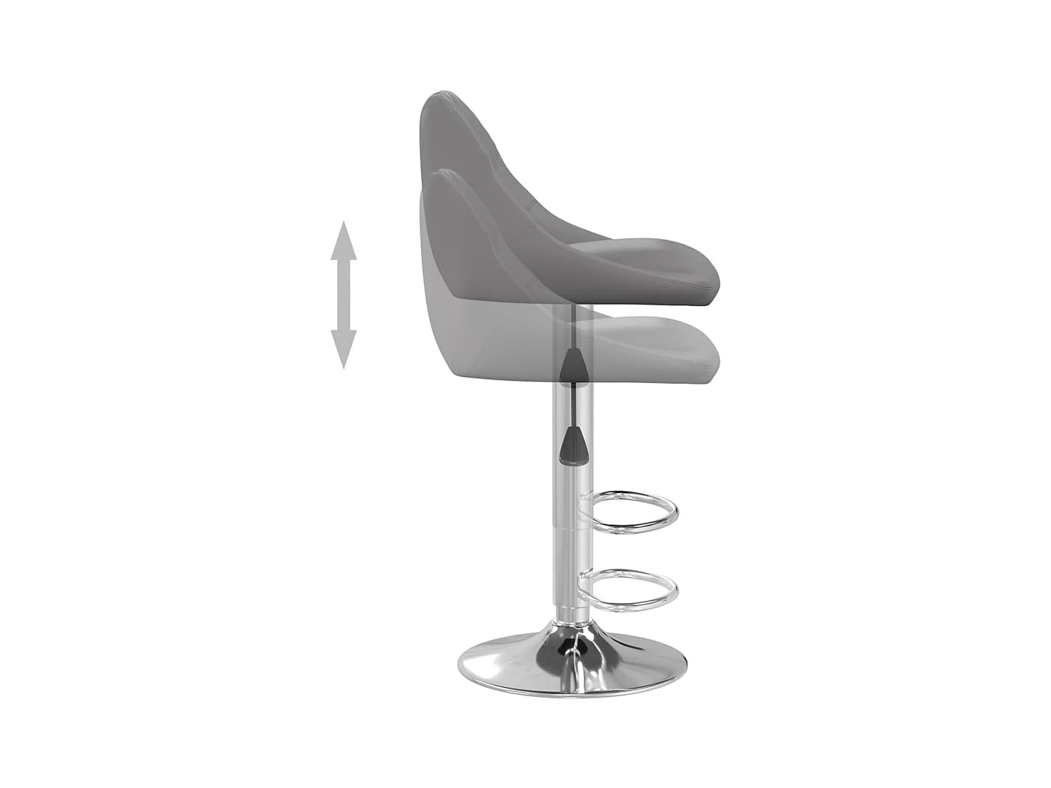 Barhocker 2 Stk. Grau Kunstleder