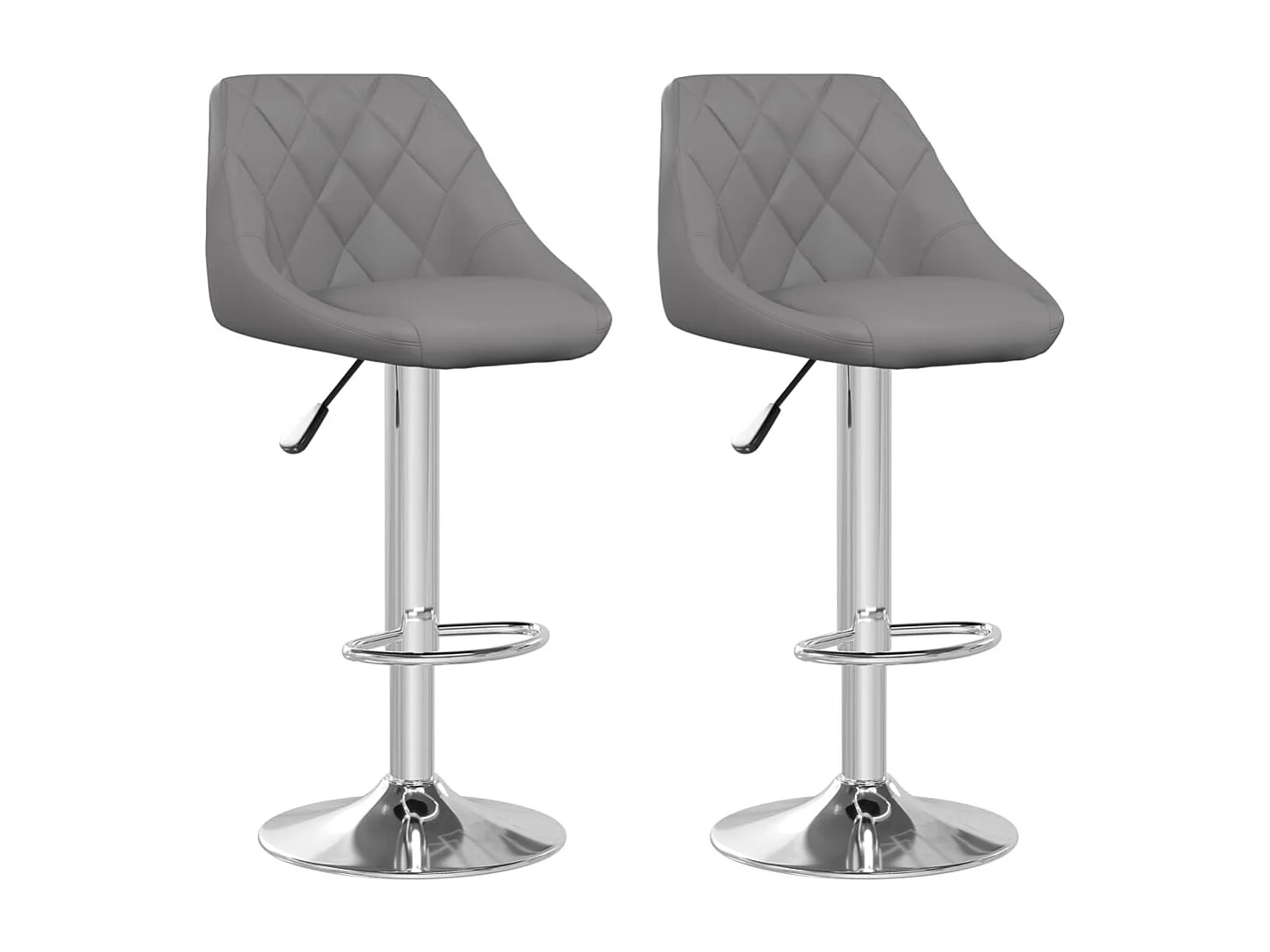 Tabourets de bar lot de 2 gris similicuir