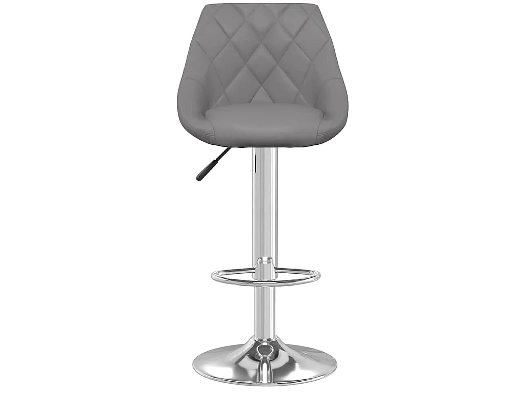 Tabourets de bar lot de 2 gris similicuir