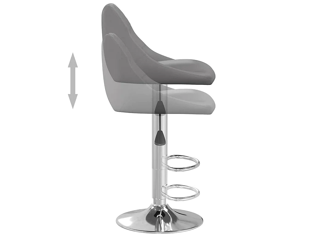 Tabourets de bar lot de 2 gris similicuir