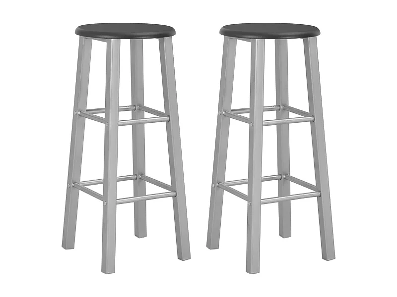 Barkrukken 2 st MDF zilverkleurig