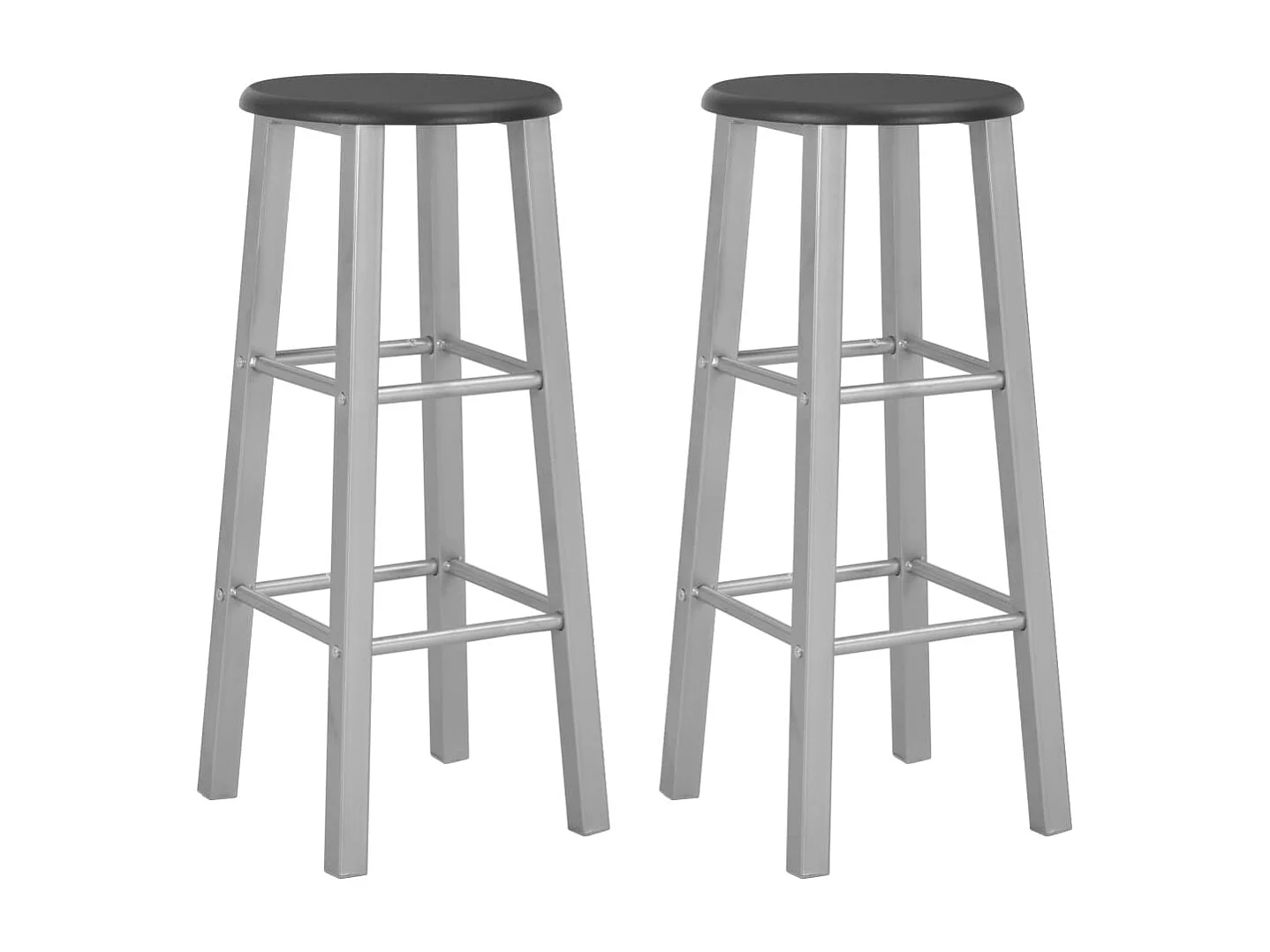 Bancos de bar 2 pcs MDF prateado