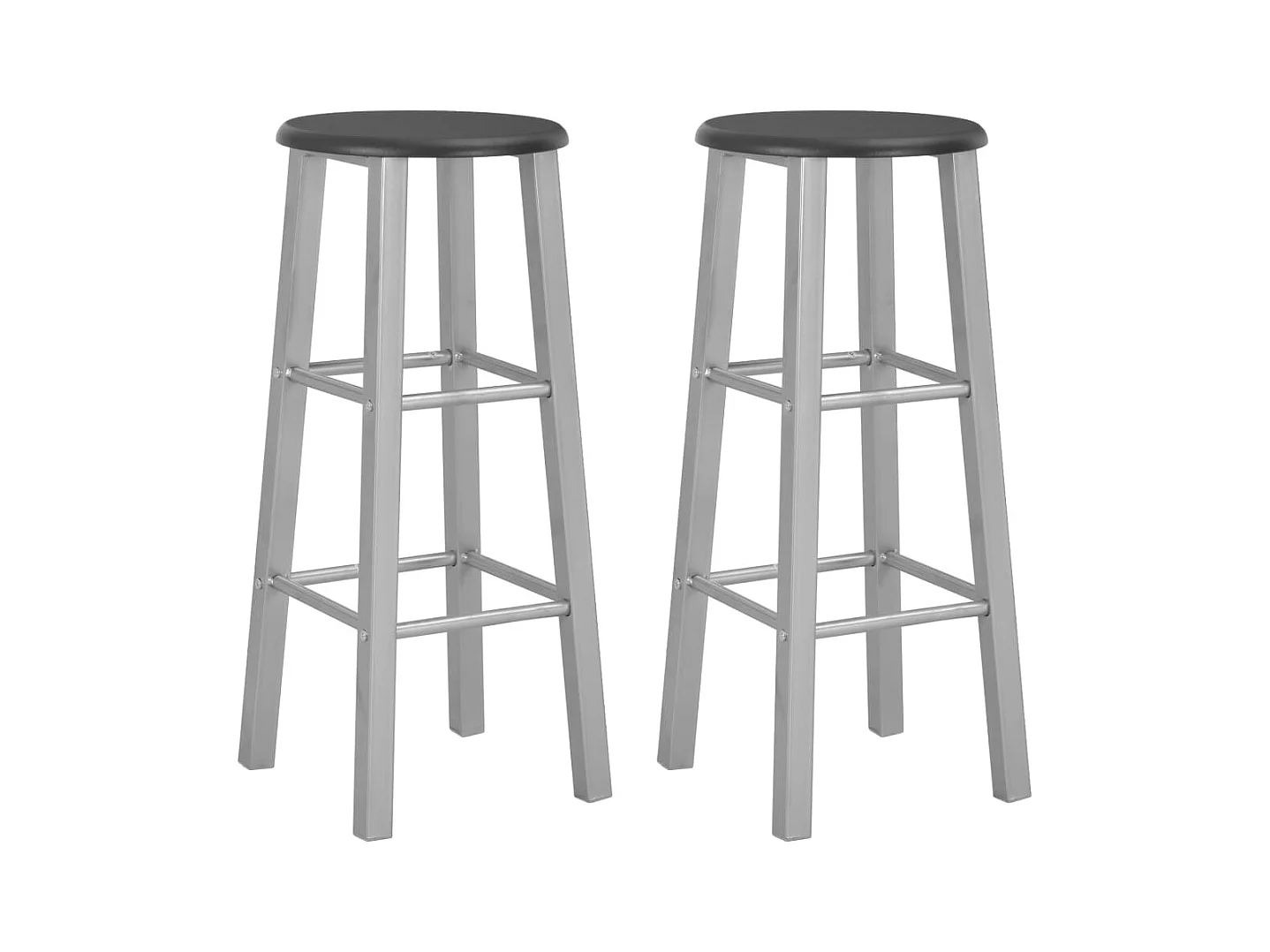 Tabourets de bar lot de 2 argenté MDF