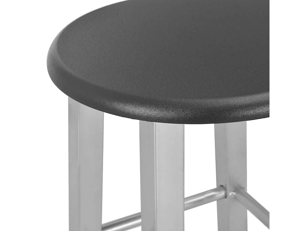 Tabourets de bar lot de 2 argenté MDF
