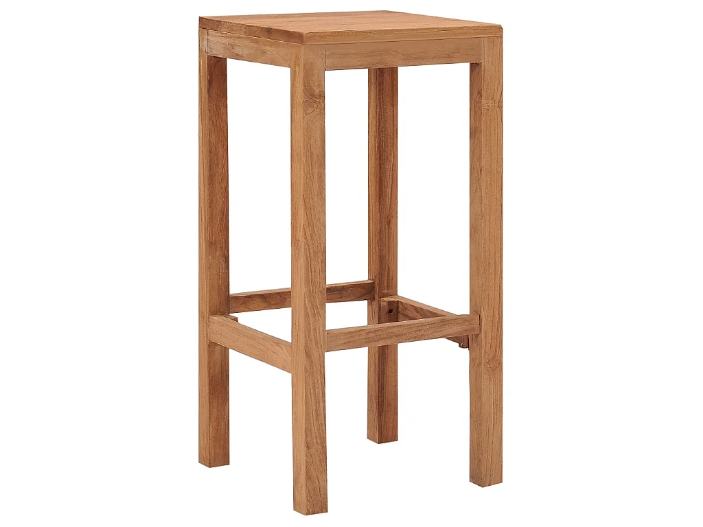Sgabelli da Bar 4 pz in Legno Massello di Teak