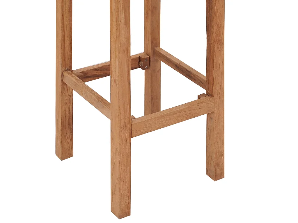 Sgabelli da Bar 4 pz in Legno Massello di Teak