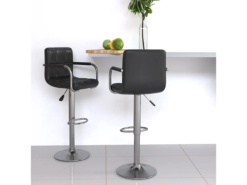 Bancos de bar 2 pcs couro artificial preto