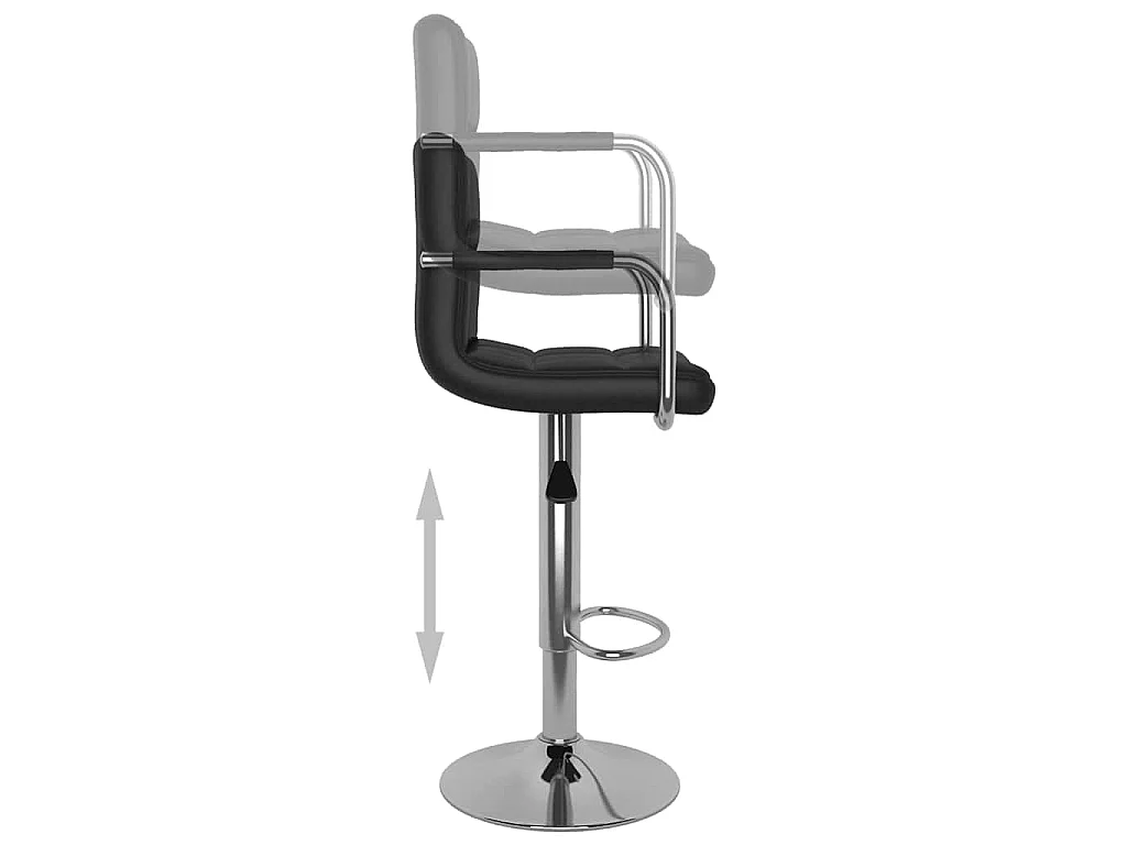 Barstoelen 2 st kunstleer zwart