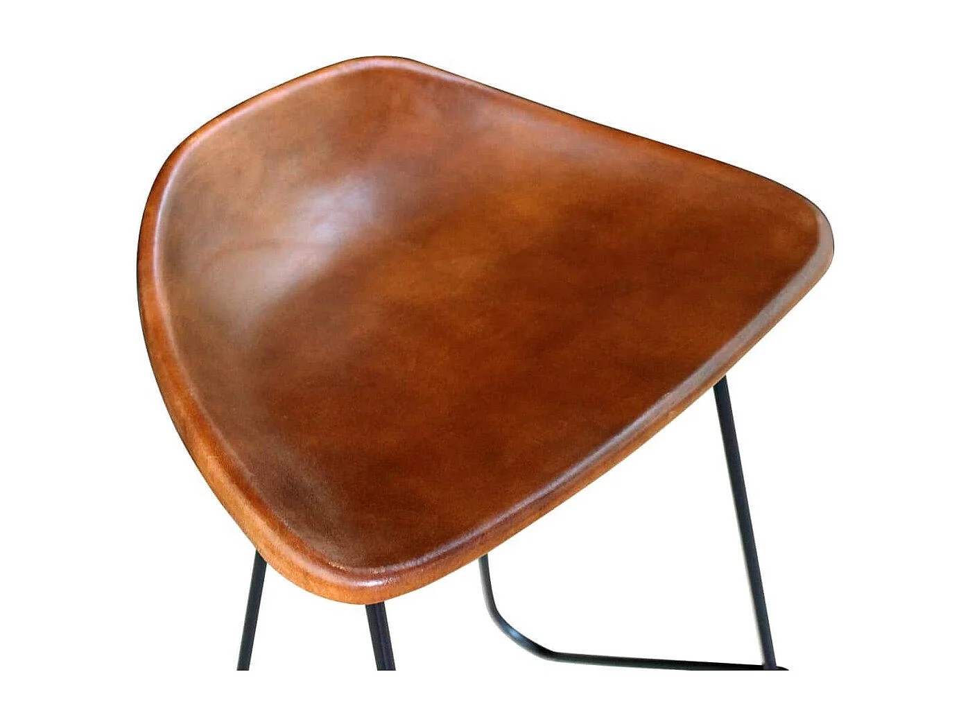 Barstoelen 2 st echt leer zwart en bruin