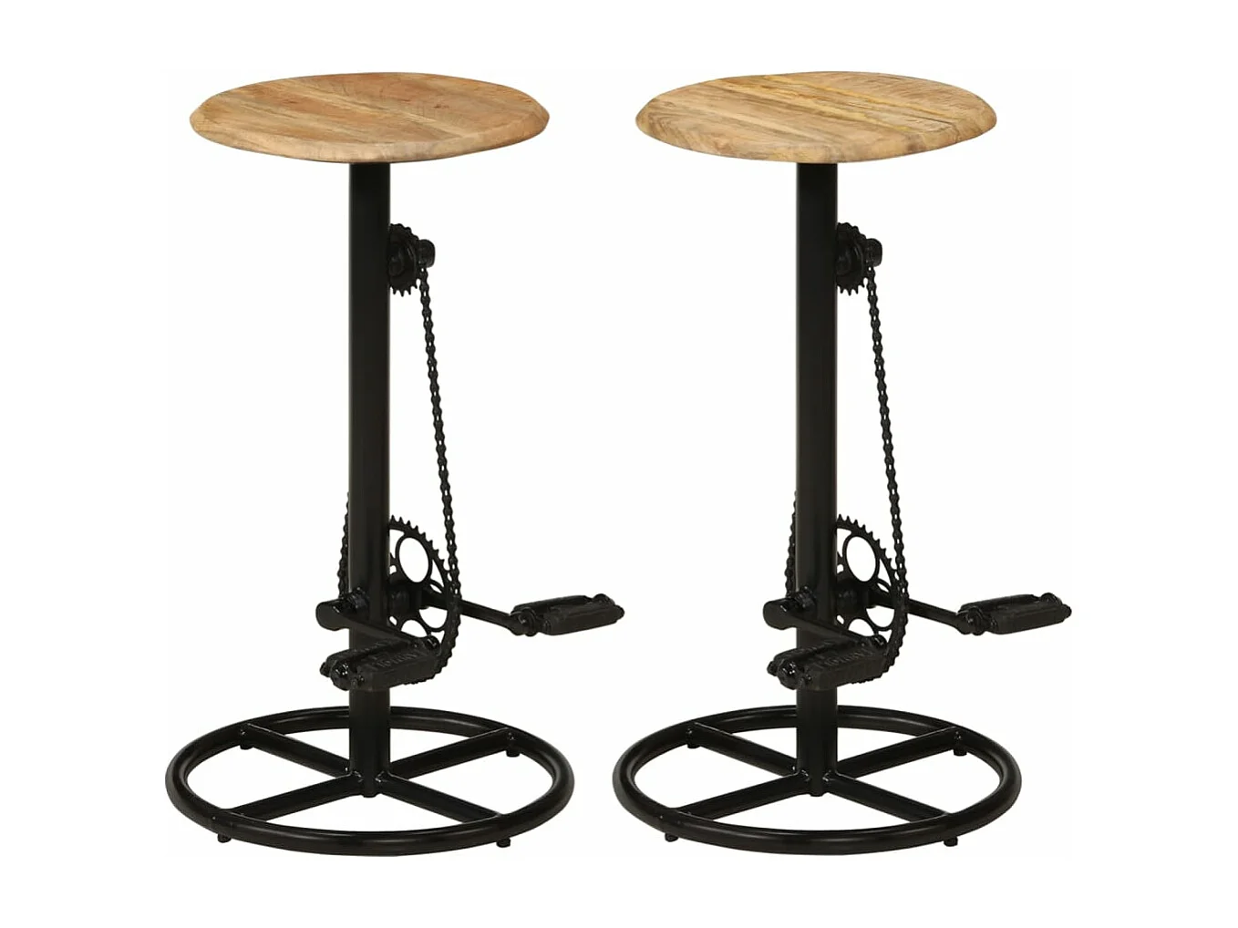 Taburetes de barra de cocina 2 unidades madera maciza de mango