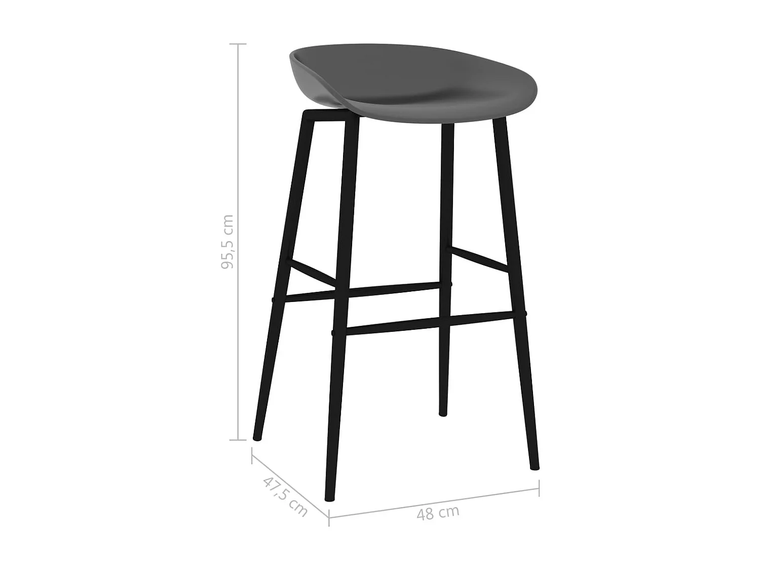 Barstoelen 2 st grijs